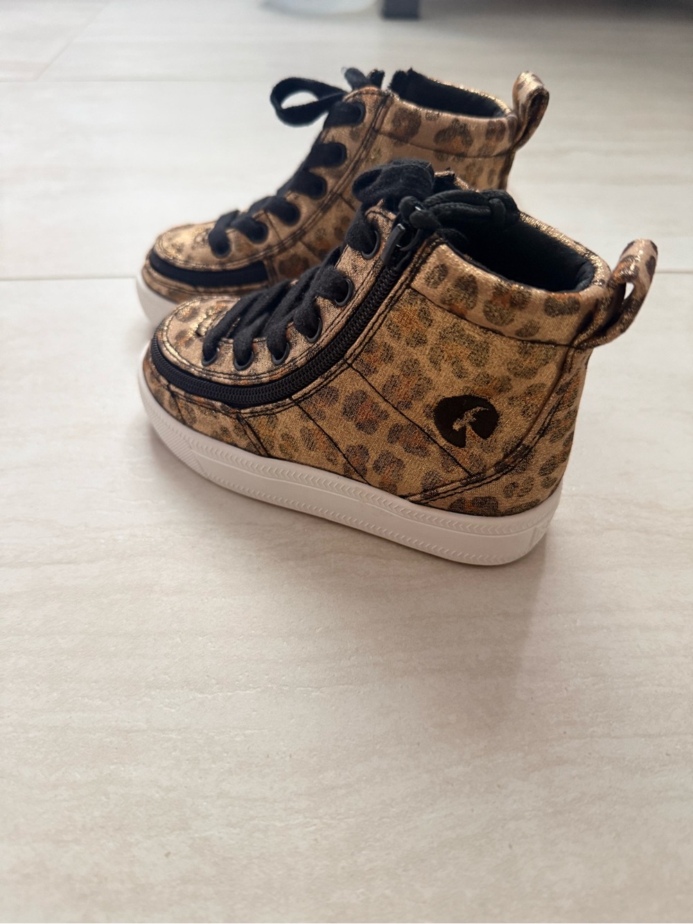 Billy Footwear Kids Metallic Leopard High-Top Sneakers - Gold